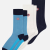 Lot de 3 chaussettes mi-hautes en coton - Chaussettes Marine Bleu Fluo Blanc - bleu - 2