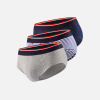 Lot de 3 slips en coton - Trio de Slip Terrible Marinière Marine Gris - bleu - 1