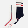 Lot de 2 chaussettes mi-hautes en coton - Chaussettes Marine Blanc Rouge - noir - 3