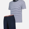 Ensemble pyjama t-shirt et short en coton - Pyjama Jeason Marinière - bleu - 1