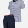 Ensemble pyjama t-shirt et short en coton - Pyjama Jeason Marinière - bleu - 2