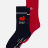 Lot de 2 chaussettes mi-hautes en coton - Chaussettes XV De France Rugby Marine Rouge Cerise - bleu - 2