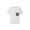 T-shirt col rond en coton bio - blanc - 3
