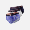 Lot de 3 slips en coton - Slips Xv De France Damier Indigo Blanc Marine - bleu - 1