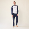 Ensemble Pyjama T-shirt et Pantalon en coton - Pyjama Nathan Marine Blanc - blanc - 1