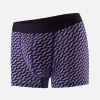 Marius Printed Diagonal Navy Velvet - white - 14