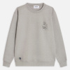 Round neck sweatshirt in organic fleece - gray - 1