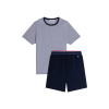 Cotton t-shirt and shorts pajama set - white - 1