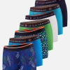 Lot de 7 boxers en coton - Boxers Sous Bois Indigo Topaz Mint Green Bleu Turquoise Mosaïque Blanc Marine - bleu - 1