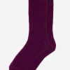Plum mid-calf socks with mohair - Andy Prune - purple - 1