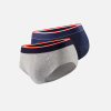 Lot de 2 slips en coton - Duo de Slip Terrible Marine Gris Chiné - bleu - 1