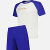 Ensemble de pyjama t-shirt et short en coton - Ensemble pyjama Nathanael Blanc Bleu Eblouissant - bleu - 4