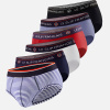 Lot de 7 slips en coton - Semainier Slip Intrépide Marine Blanc Rouge Cerise Noir Gris Chiné Bleu Jean Terrible Marinière - blanc - 2