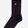Chaussettes mi-hautes noires avec carrés fantaisie - Lucas Petit Carre Noir - bleu - 8