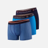 Lot de 3 boxers en coton - Trio de Boxer Redoutable Marine Bleu Turquoise Marius Arlequin Denim Délavé - bleu - 4
