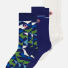 Lot de 3 chaussettes mi-hautes en coton - Chaussettes Ligne Indigo Mosaïque Indigo Blanc - bleu - 1