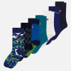 Lot de 7 chaussettes mi-hautes en coton - Chaussettes Topaz Tartan Topaz Blanc Mosaïque Ligne Indigo Bloc Bleu Turquoise Mint Green Marine - bleu - 2