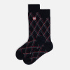 Chaussettes mi-hautes en coton - Lucas Tartan Marine - bleu - 19