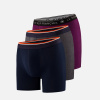 Lot de 3 boxers long en coton - Boxers Marine Gris Anthracite Prune - bleu - 1