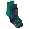 Trio of mixed cotton mid-high socks - blue - 1