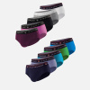 Lot de 10 slips en coton - Slips Prune Fuchsia Noir Gris Chiné Topaz Mint Green Bleu Turquoise Blanc Marine Bleu Jean - bleu - 1