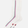 Chaussettes mi-hautes en coton - Wilfried Lignes Mint Neon Pink Viola - blanc - 4