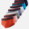 Pack Semainier Slip Intrépide Rose des Bois Marine Bleu Fluo Bleu Jean Gris Chiné Rouge Argile Blanc - blanc - 4