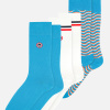 Pack trio Chaussettes Lucas Bleu Fluo Blanc Écume - blanc - 5