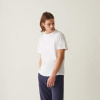 T-shirt col rond en coton bio - blanc - 1