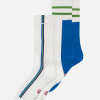 Lot de 2 chaussettes mi-hautes en coton - Chaussettes Mint Bloc Mint Ligne - bleu - 2