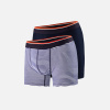Lots de 2 boxers longs en coton - Boxers Marine Marinière - bleu - 2