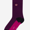 Chaussettes mi-hautes prune fantaisie - Lucas Demi Bloc Prune - violet - 1