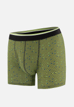 Boxer long à motif chevron jaune anis en coton - Michel Chevron Jaune Anis - vert - 2