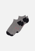 Pack of 2 cotton ankle socks - Anthracite Grey Black
