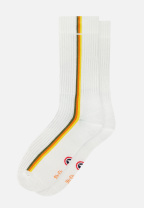 Chaussettes de sport mi-hautes rayées kaki, orange et jaune - Wilfried Lignes Kaki Veronese Orange Pur Jaune Citron - blanc - 3
