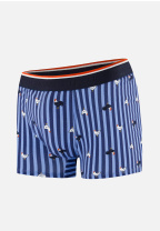 Boxer à motif rayure coq bleu acier en coton - Marius Rayure Coq Bleu Acier - bleu - 5