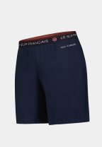 Bas de pyjamas court bleu en coton - Invincible Marine Brodé Papa D'Amour - bleu - 2