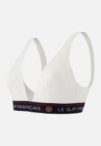 Soutien-gorge triangle sans armature blanche en coton - Séduisante Blanche - bleu - 1