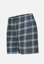 Caleçon mi-long à motif tartan bleu canard en coton - Jacob Tartan Bleu Canard - bleu - 1