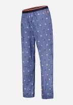 Bas de pyjama long à motif rayure coq bleu acier en coton - Bastien Rayure Coq Bleu Acier - bleu - 2