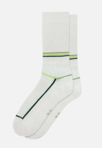 Chaussettes de sport mi-hautes à motif laser blanc jaune anis en coton - Wilfried Laser Blanc Jaune Anis - blanc - 1