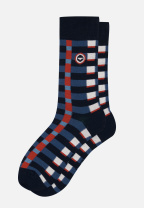 Chaussettes mi-hautes en coton - Lucas Mosaïque Acier Brique - bleu - 4