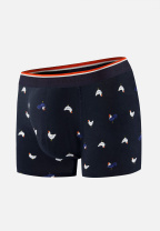 Boxer à motif coq marine en coton - Marius Coq Marine - bleu - 2