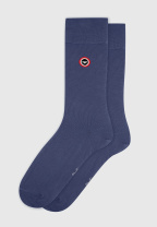 Chaussettes mi-hautes unies gris acier - Robuste Acier - bleu - 10