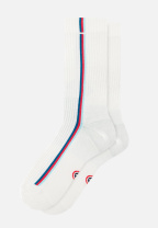 Chaussettes de sport mi-hautes rayées bleu, rose et vert - Wilfried Lignes Bleu Canard Rose Cerise Vert D'Eau - blanc - 1