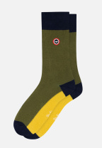 Chaussettes mi-hautes kaki fantaisie - Lucas Bloc Marine Kaki Veronese Jaune Citron - vert - 8