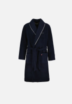 Robe de chambre chaude homme bleu marine avec col châle - Devy En Polaire Marine Brodé Porte Bonheur - bleu - 1