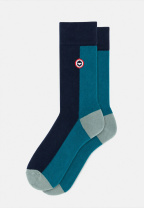 Chaussettes mi-hautes en coton - Lucas Color Block  Bleu Canard - bleu - 3