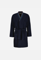 Robe de chambre chaude homme bleu marine avec col classique - Maxime Marine - bleu - 2