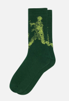 Chaussettes de sport mi-hautes à motif joueurs vert forêt anis en coton - Wilfried Joueurs Vert Forêt Anis - vert - 1
